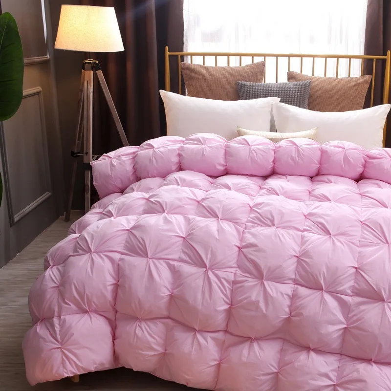 100% White Goose/Duck Down Quilt High quality Five-star Hotel Twist Flower Duvets Comforters 100% Cotton Cover Luxury Blanket