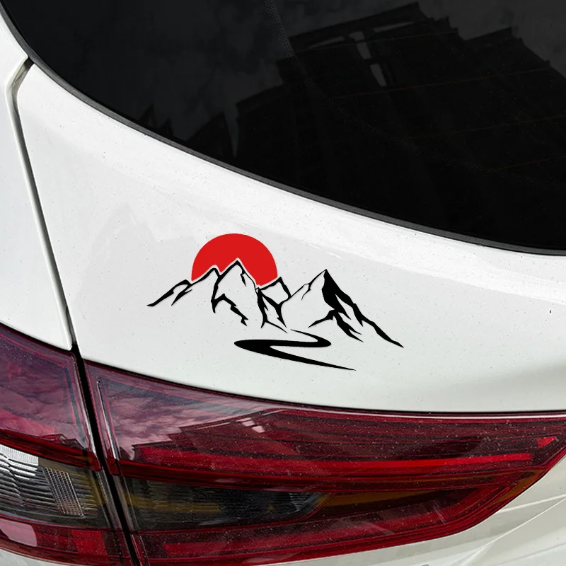 

1 шт. 2D плоская красная наклейка с изображением горы Фудзи, водонепроницаемая виниловая наклейка для мотоциклетного шлема, кузова автомобиля, бампера, лобового стекла