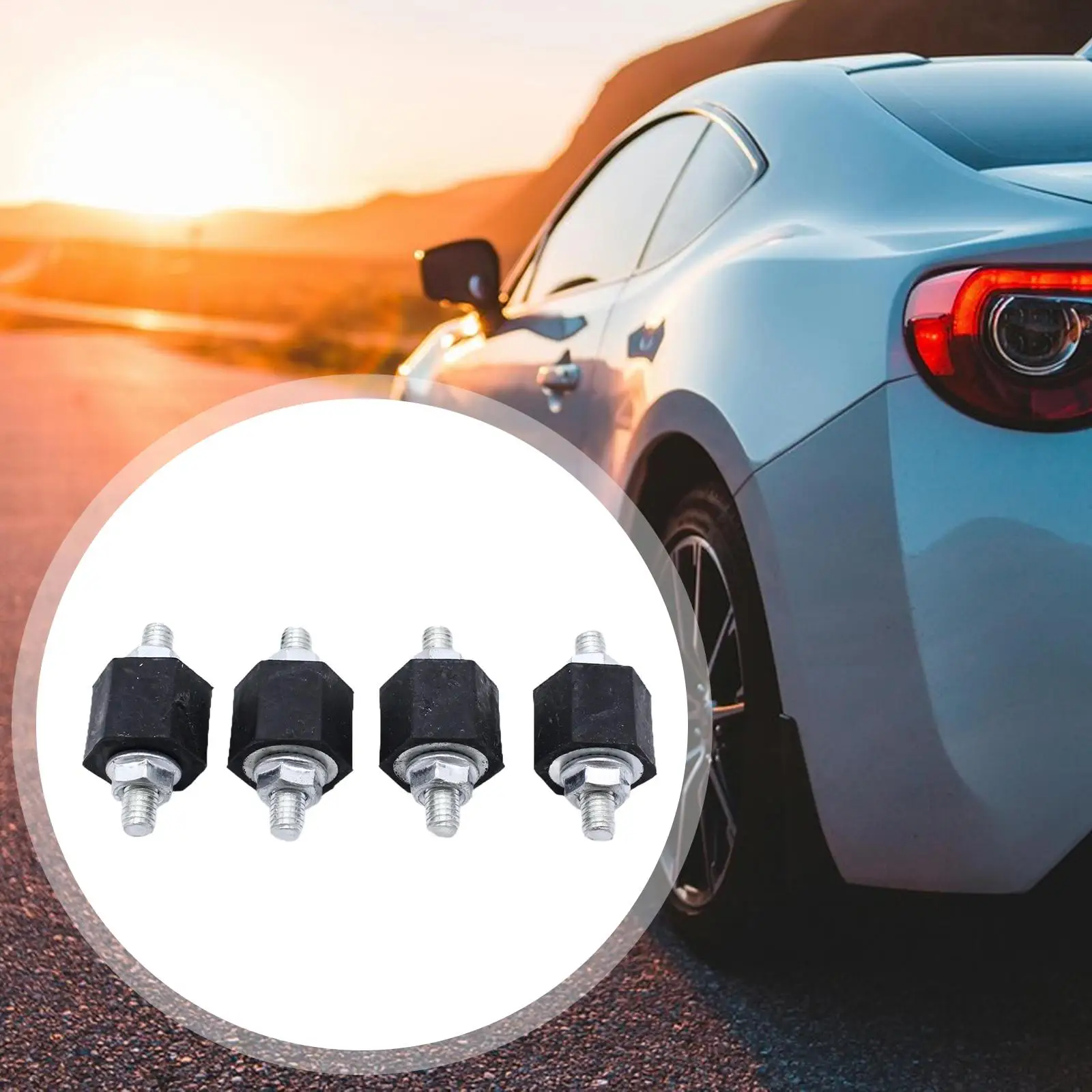 4x حوامل مطاطية M6 خيط قوي عالي الأداء سهل التركيب ملحقات السيارات مع المكسرات استبدال لـ T4