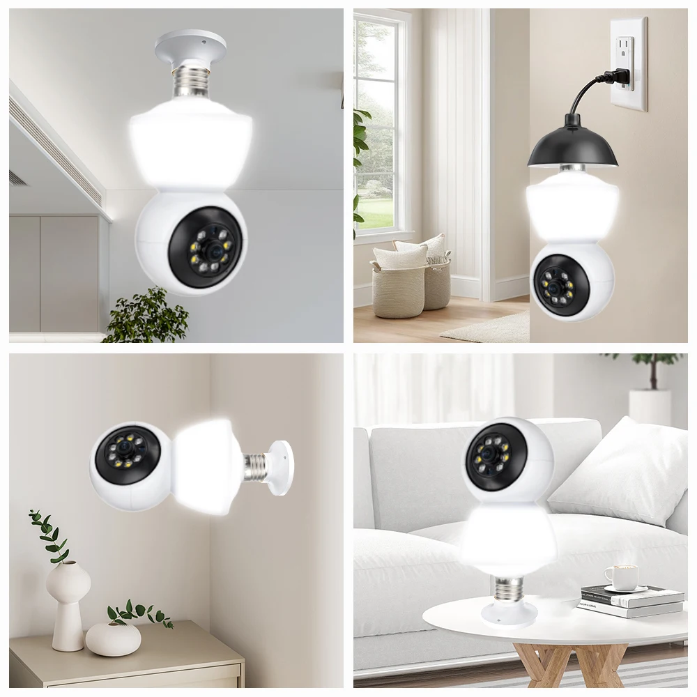 5MP WiFi Bulb Security Camera 2.4GHz IP Camera Wireless Night Vision CCTV Mini Home Surveillance
