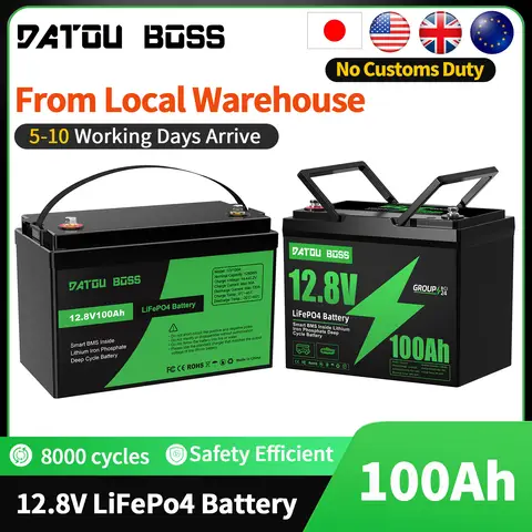 MFUZOP 12V 100Ah LiFePO4 Battery with Low-Temp Protection, Built-in 100A BMS, Max. 15000 Cycles, Perfect for Trolling Motors, RV