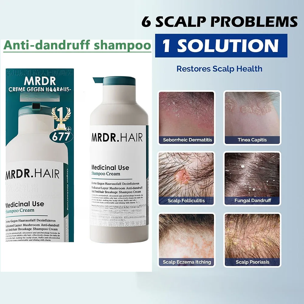 Anti-Breakage Dandruff Control Shampoo 500ml – Volumizing & Oil Balancing Dryness Soothes Scalp & Strengthens Hair