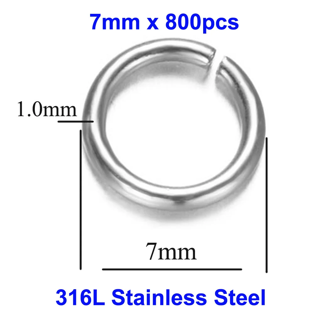 100-3000 stuks 18k goud vacuüm geplateerd 316L roestvrij staal open jump ring kreeftgesp groothandel ketting maken DIY sieraden