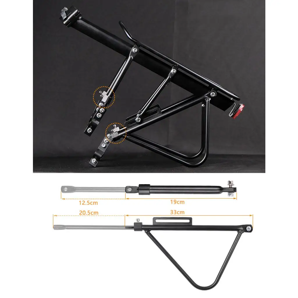 MTB Aluminum Bicycle Rear Rack Panniers Mount 24 to 29 Inch Heavy Pressure Resistant Cargo Holder for Travel