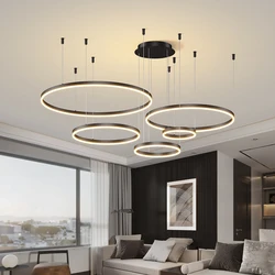 Moderne Led Plafond Kroonluchter Cirkelvormige Ring Kroonluchter Woonkamer Slaapkamer Eetkamer Verlichting Huis Binnenverlichting Decor Kroonluchter