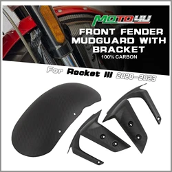 Full Carbon Fiber Front Fender Fairing Mudguard With Bracket Matt Twill Motorcycle For Triumph Rocket III 2020 2021 2022 2023