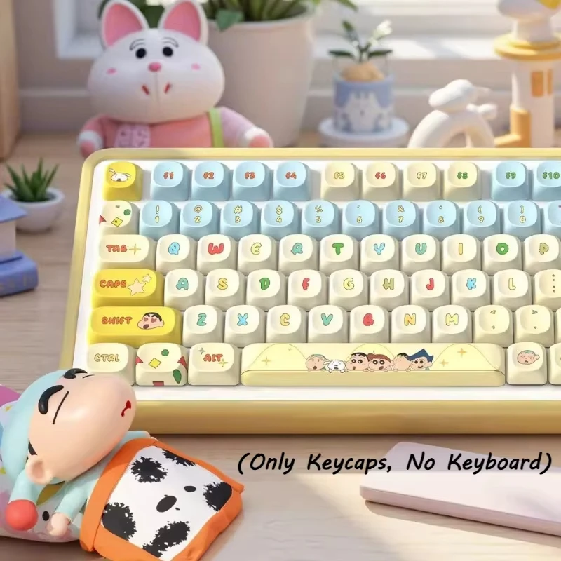 لوحة مفاتيح ميكانيكية كرتونية تلوين شين تشان مكونة من 112 مفتاحًا مجموعة أغطية مفاتيح موضوع أغطية مفاتيح Pbt التسامي الحراري ارتفاع مو غطاء مفاتيح متين #5