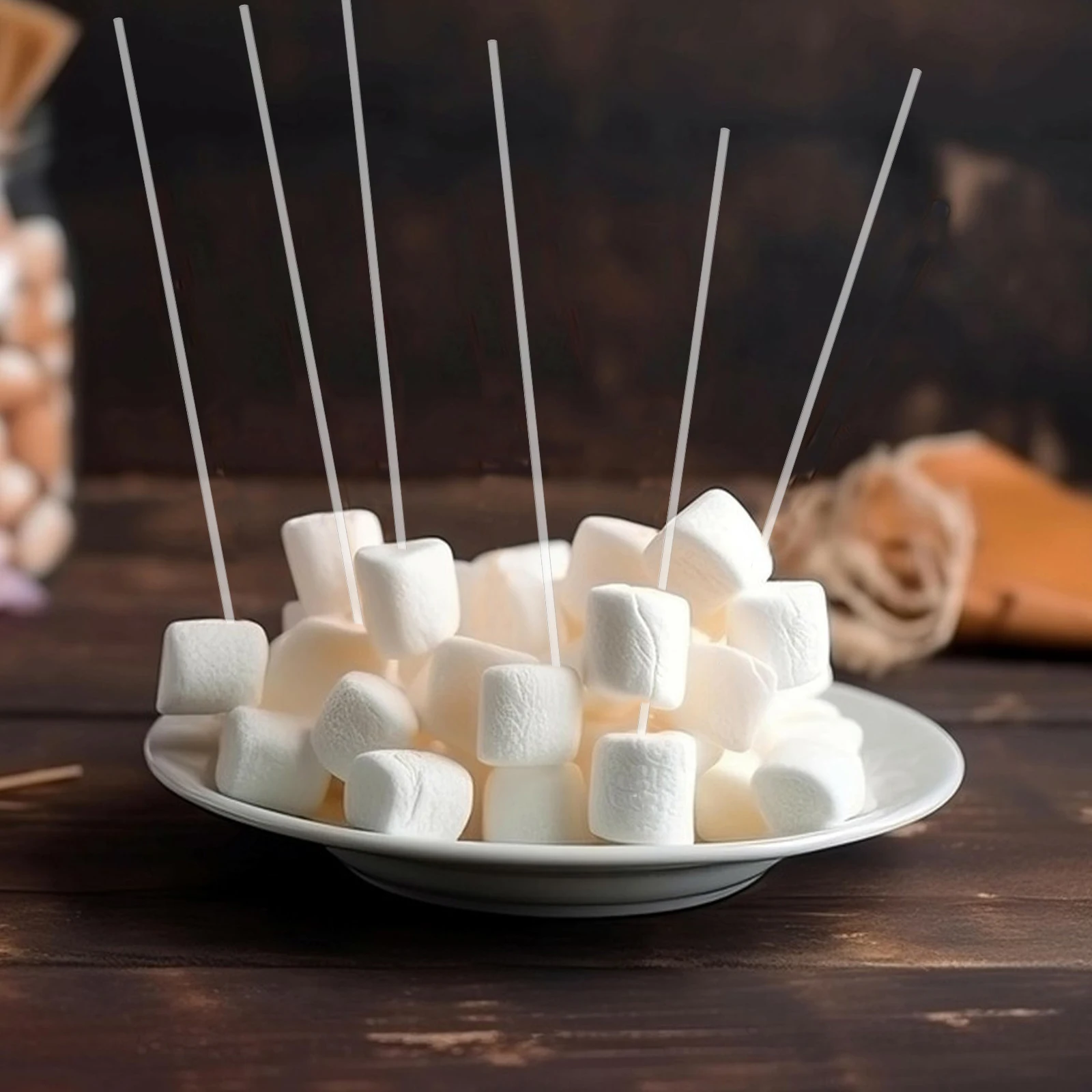 

100 Pcs Lollipops 15cm DIY Stick 6 Inch Cake Sticks Transparent Fruit Solid Baking