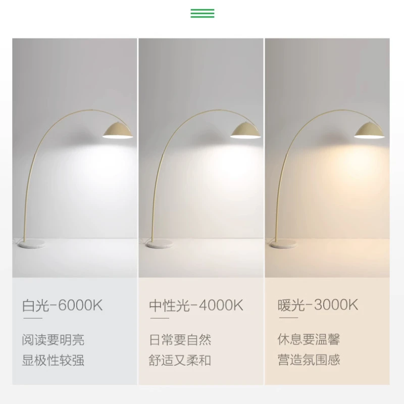 Modern Simple Cozy Cream Marble Fishing Led Floor Lamps for Bedroom Bedside Lamp Living Room Decorative Ambient Lights