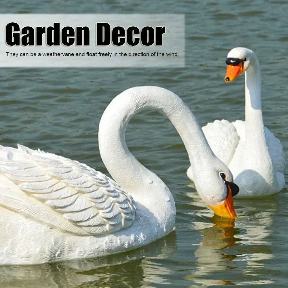 

Outdoor Simulation Floating Water Swan Resin Sculpture Outdoor Garden Pool Figurines Decoration Park Lawn Pond Ornaments