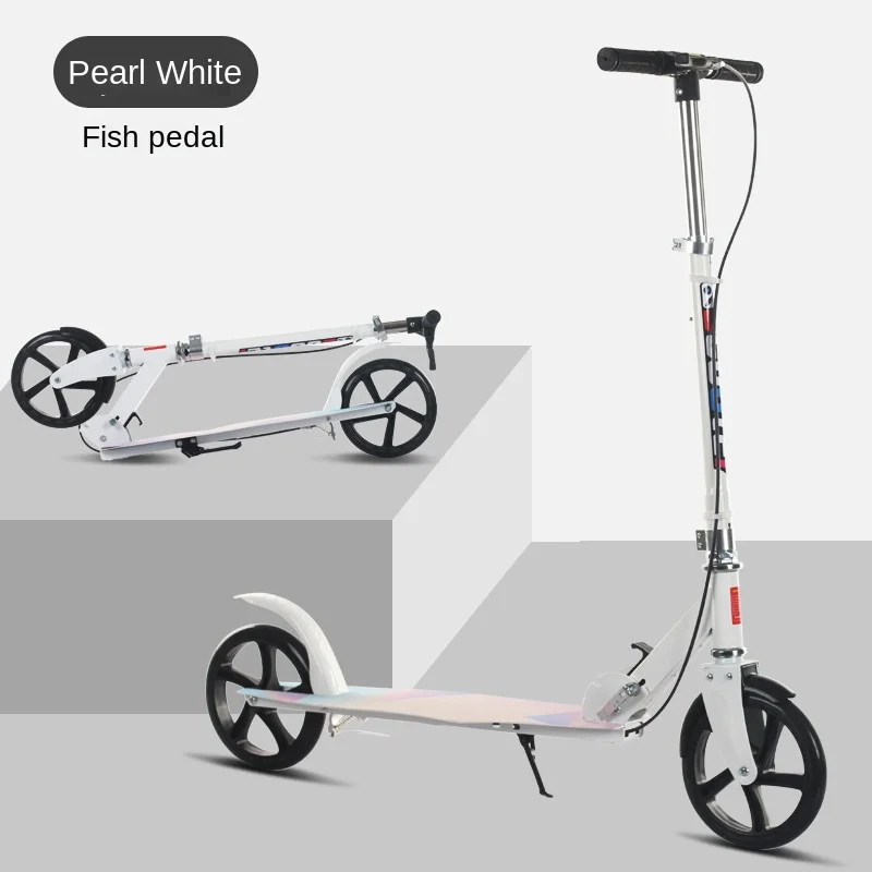 Foldable Adult Two-Wheel Scooter with Handbrake Outdoor Sports City Work School Student Teenagers One-Legged Drop-shipping