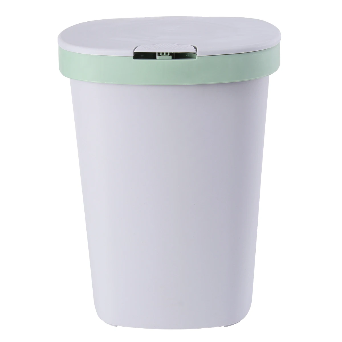 

1pc Flip Trash Push Button Small Green Garbage Can for Bathroom Desk Premium Material Lid Plastic Trash Can Pedal