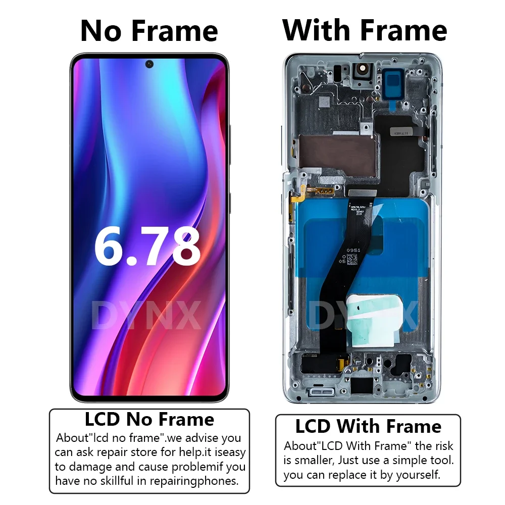 6.8\'\' Super AMOLED For Samsung Galaxy S21 Ultra 5G LCD Display Digital Touch Screen For G998F G998B Display with Frame