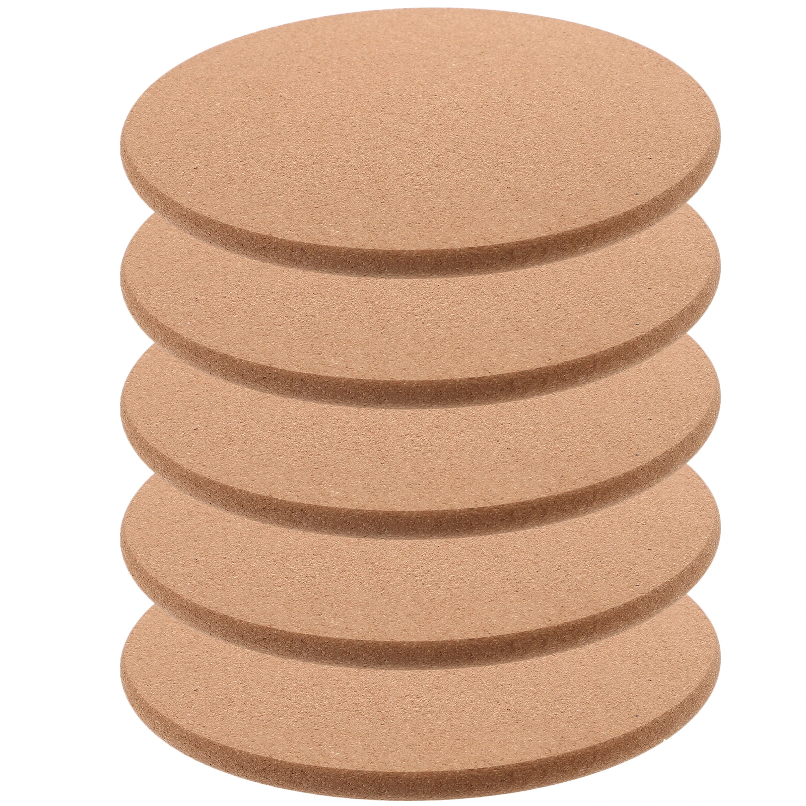 

5pcs Round Cork Coasters 190x10mm Heat resistant Cup Pads Dining Mats Pot Trivets Protective Desk Accessories Softwood Style