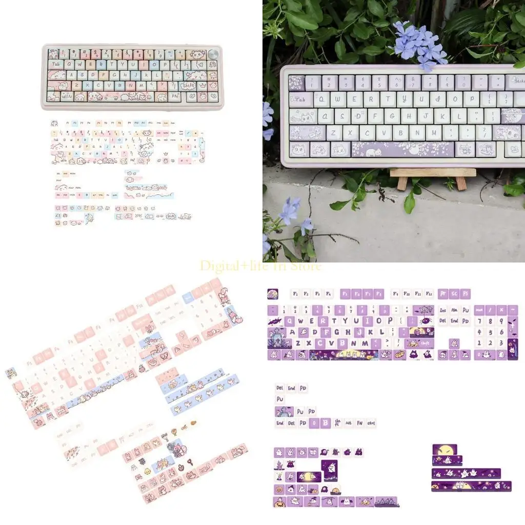 

E06d милый животный Keycap DiseSublimation PBT Материал MDA Keycaps 151 Ключи Механические