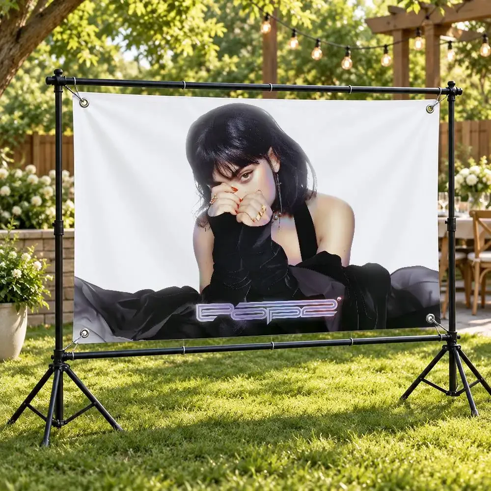 C-Charli X-XCX B-BRAT Singer DIY Aesthetic Wall Tapestry Flag Printed Wall Hanging Living Room Party Outdoor Decor