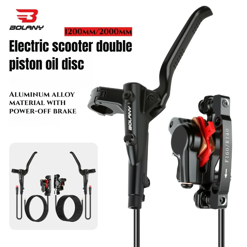 

BOLANYDual-Piston Hydraulic Disc Brake Electric Scooter Accessories 1200mm/2000mm Front & Rear One-Piece Molding Design 6061