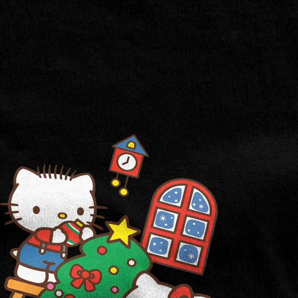 Christmas Hello Kitty Cartoon T-Shirt Novelty T-Shirts Short Sleeves Y2K Basic Tshirt Summer Cotton O Neck Oversize Tees