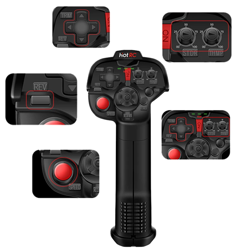 Hotrc DS-600 / DS-4A / CT-6A/ CT-4A 2.4GHZ FHSS Radio Control System Transmitter With Receiver For RC Car Boat