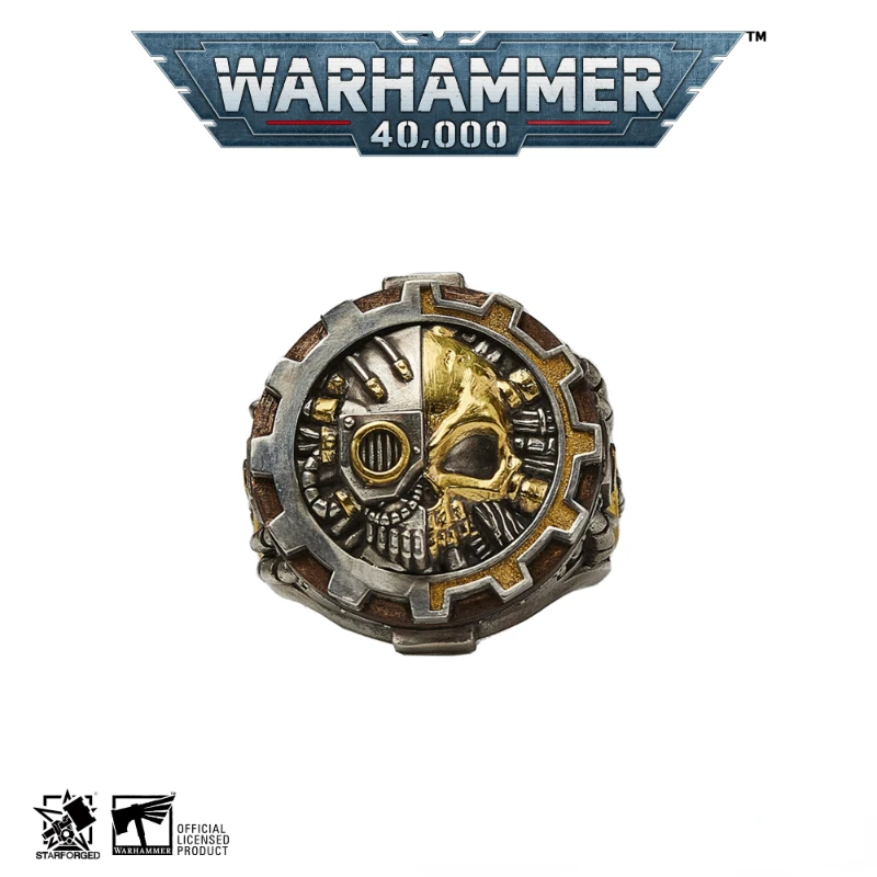 Starforged God of Ten Thousand Machines Seal Ring Warhammer 40K Game Peripheral Products Silver Fashion Popular Ring