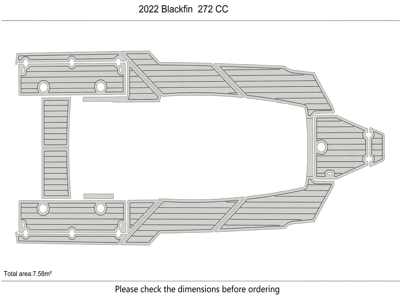 2019-2023 Robalo R272 center console 1/4" 6mm EVA foam Non-Slip PVC Teak Decking marine Mat seadek aqua  carpet  Marine Floor
