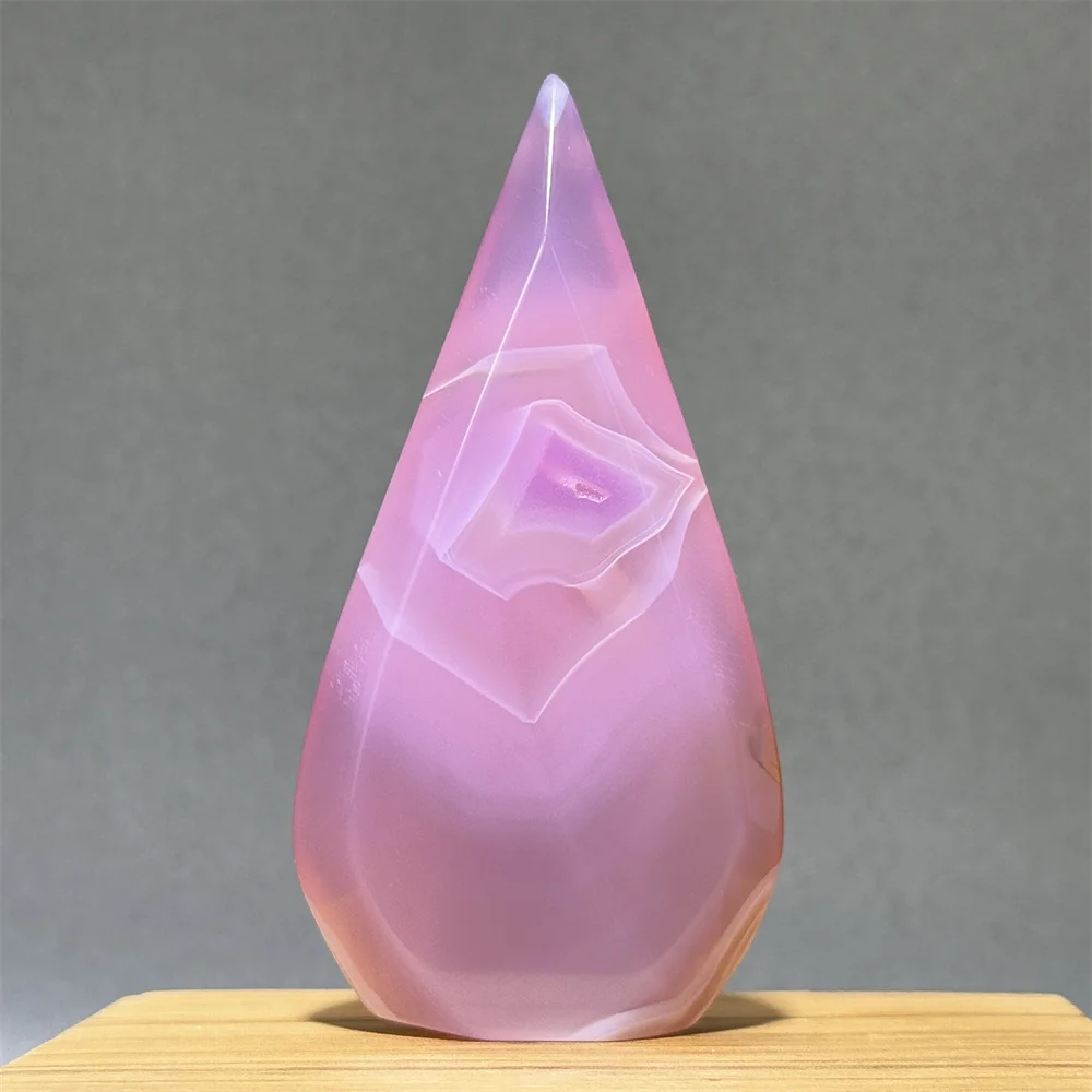 High-Quality Pink Agate Free-Form Torch Natural Quartz Reiki Therapy Chakra Meditation Massage Energy Home Decoration Gift