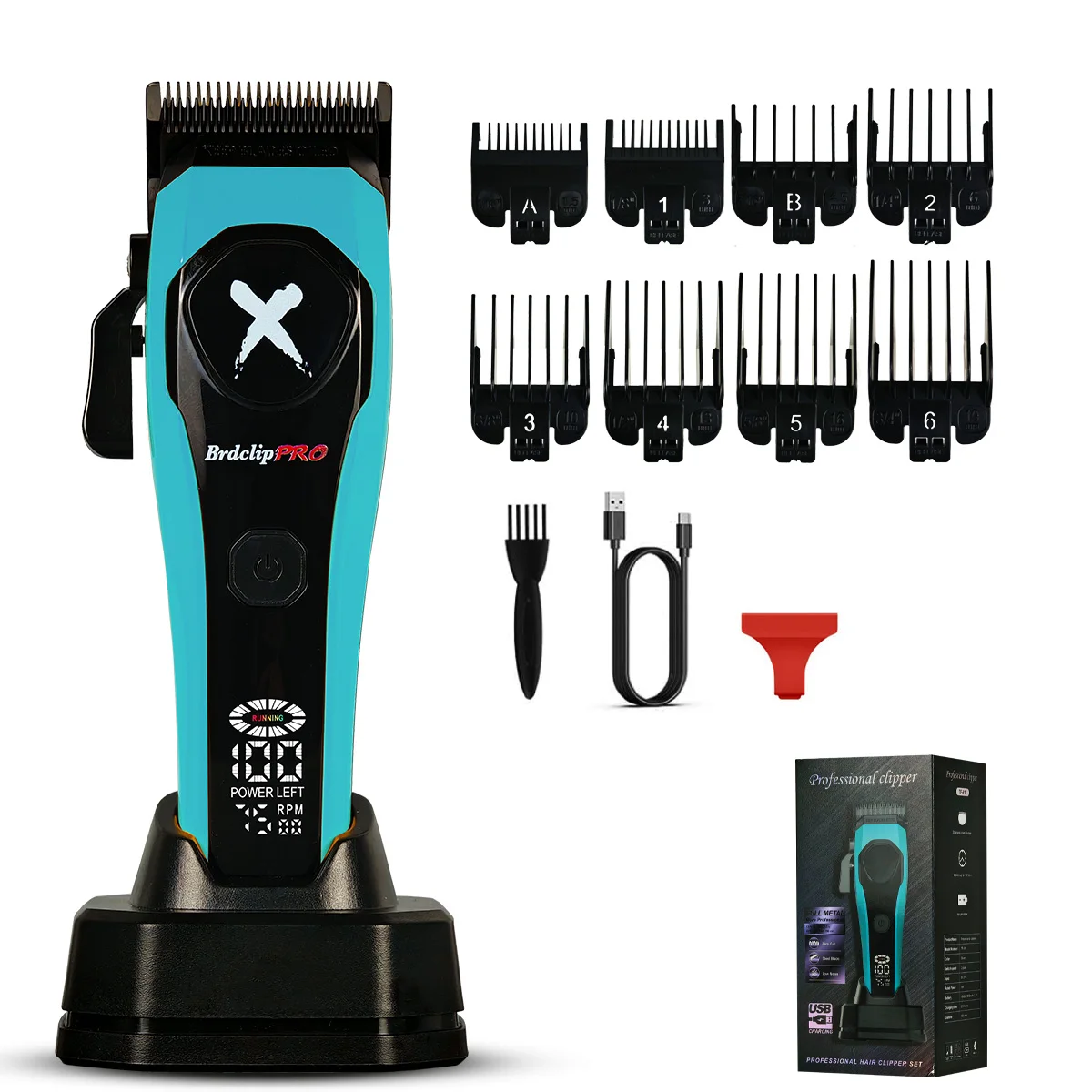 BRDCLIP Haartrimmer Oplaadbaar Kappers Verstelbaar Haarknipmachine Draadloos LED-display Trimmerset BRD-619 BRD-339