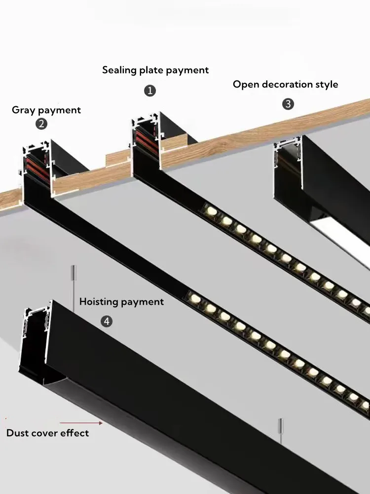 Imagem -06 - tipo de Luz de Pista Magnética Inteligente Tuya Zigbee Bluetooth Dc48v Led Tubo Luz Pingente Holofote Grade Luz Moderna 20