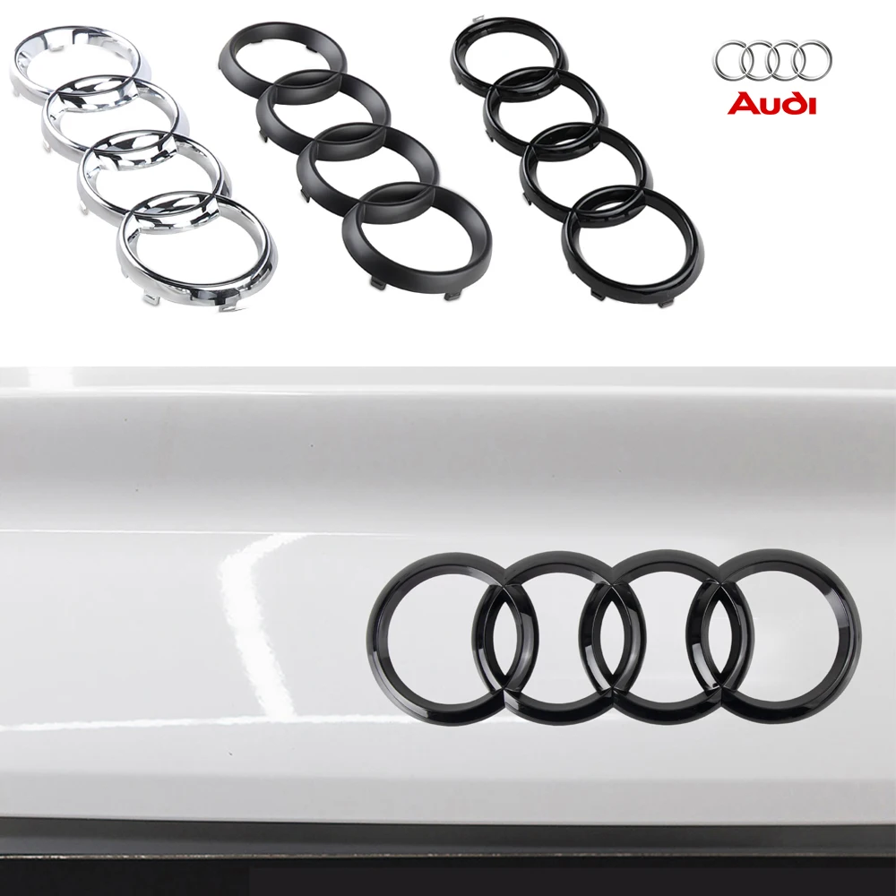 ABS pour Audi Sline A3 8P 8L 8V A4 B8 B6 B7 B9 A6 C6 C7 S5 A7 A5 Q5 Q3 TT A1 Q7 Badge de Logo automatique calandre arrière 4 anneaux