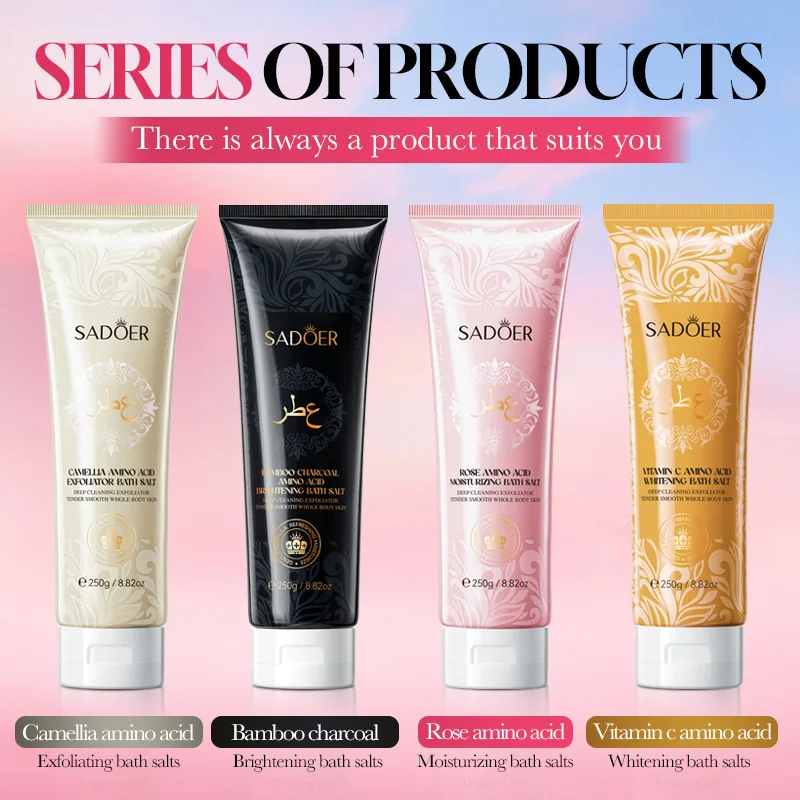 

SADOER Rose Amino Acid Bath Salt Exfoliating Gentle Cleansing Oil Control Scrub Moisturizing Bath Salts