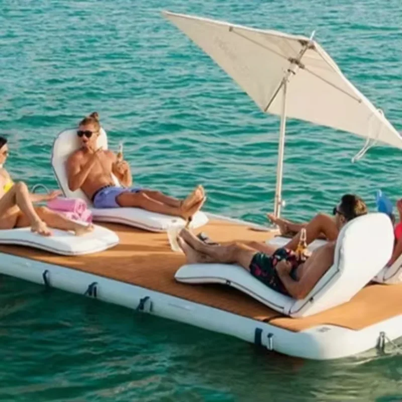 Factory Wholesale Customized Durable High-quality Inflatable Water Recreation Air Cushion Floating Platform Fishing Platform PVC