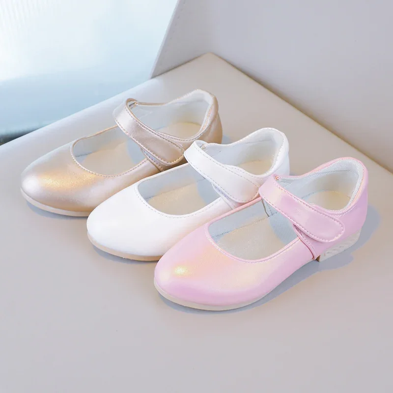 

Girls PU Leather Shoes for Wedding Party Fashion Princess Kids Mary Janes Children Flats Hook & Loop Sweet Classic Cute Soft New