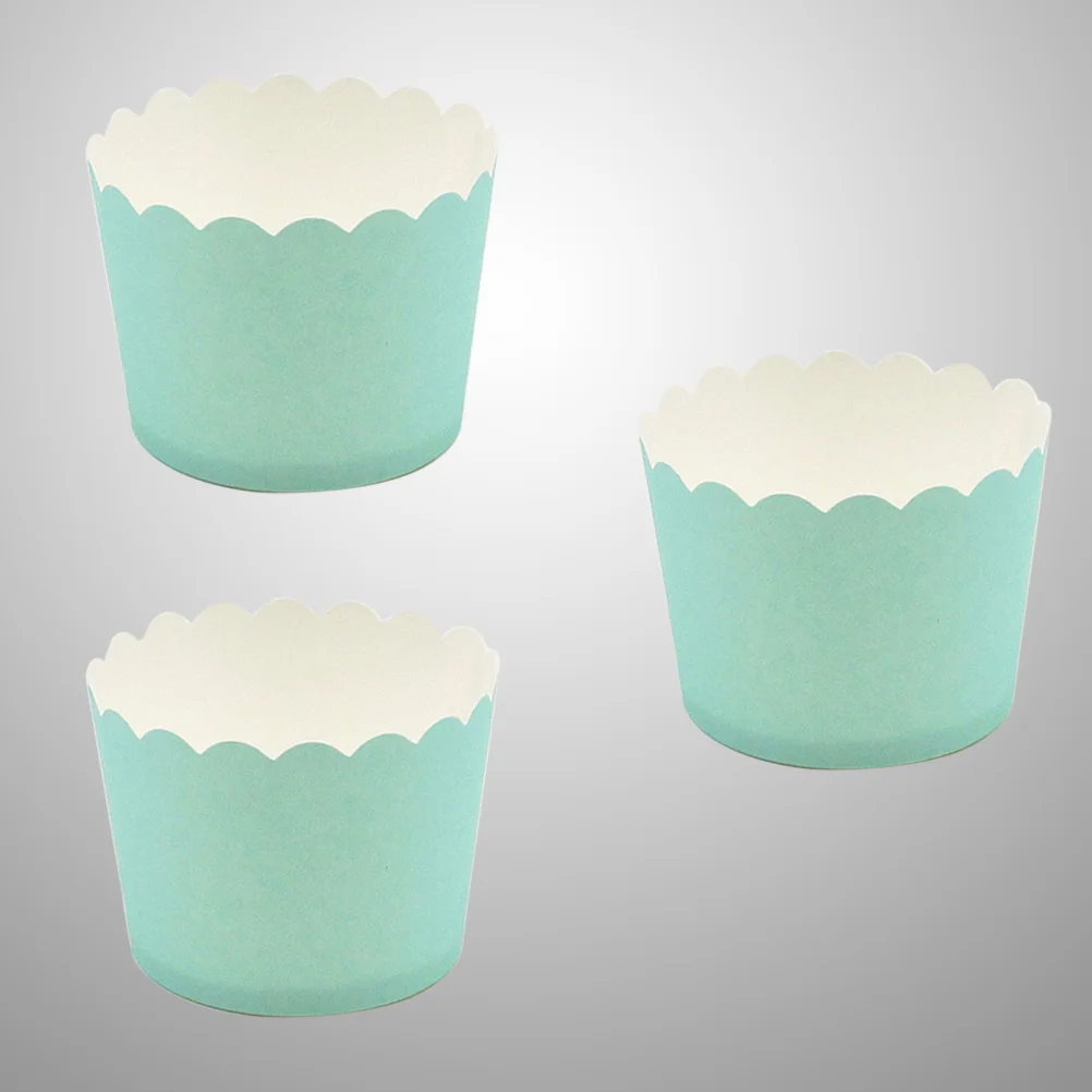 24 Pcs Solid Bright Colors Cupcake Wrappers Round Thicken Muffin Cup Cake Paper Cup-5x45cm(Light Green)