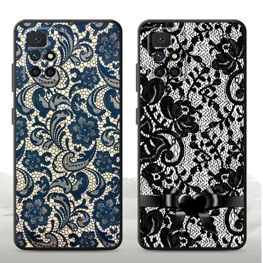 Case for Xiaomi Redmi 12C 9 13C 10 A3 A5 A1 A2 Plus K40 K80 Pro 14C A4 Funda Phone Cover Lace Flower