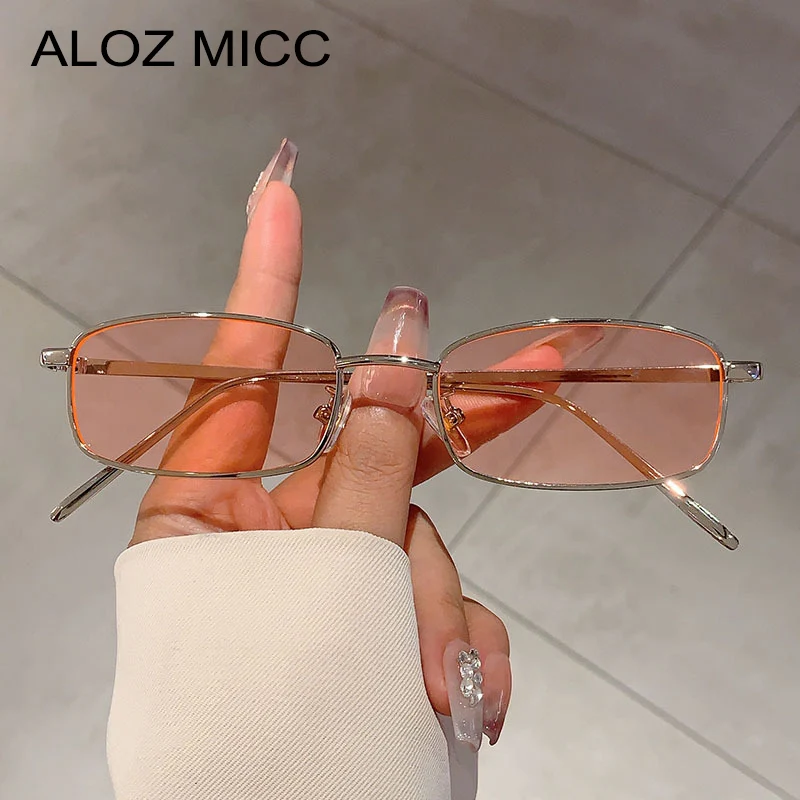 

Luxury Brand Designer Metal Square Sunglasses Women Vintage Candy Color Popular Sun Glasses Men Punk Metal Sunglasses