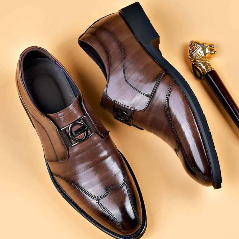Business Men Shoes Patent Leather Man Brogues Shoes Fo Man Dress Shoe Loafers Pointed Toe Male Moccasins Plus Size Shoes for Men