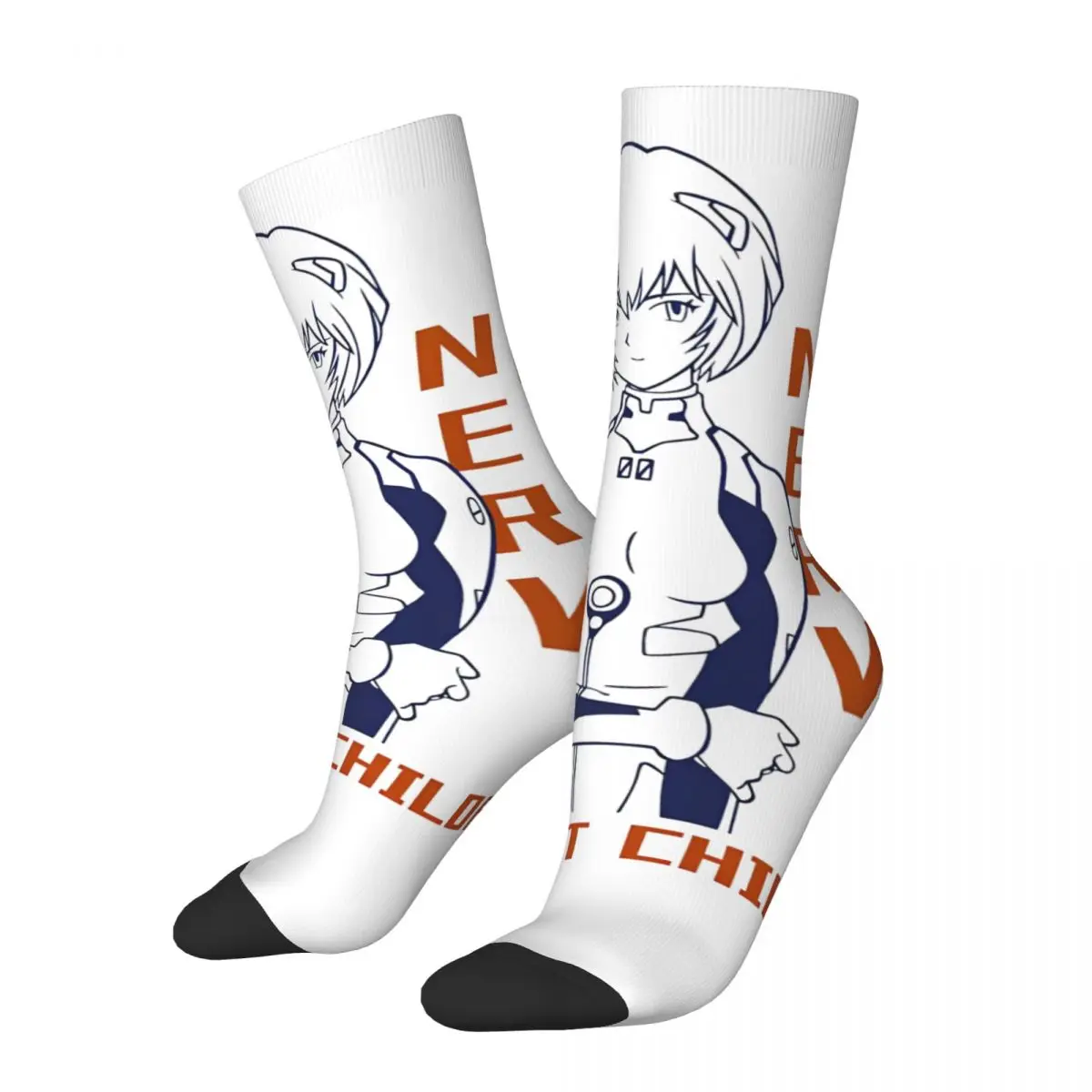 Chaussettes en polyester pour hommes et femmes, bas de planche à roulettes, Elin Rei Ayanami, printemps, été, automne, hiver, nouveau