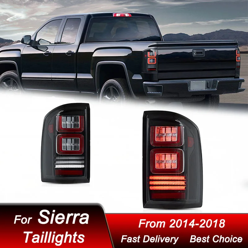 

Автостайлинг, задние фонари для GMC Sierra 2014-2018, новый стиль, полный стандарт, задний фонарь, динамический сигнал поворота, задний фонарь в сборе