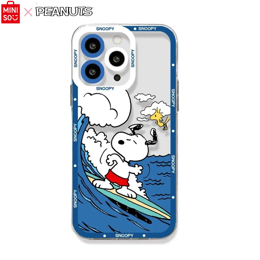 Miniso X PEANUTS Snoopy Phone Case Case For IPhone 16 15 14 13 12 11 Pro Max Mini XS X XR Plus Soft Angel Eyes Cover