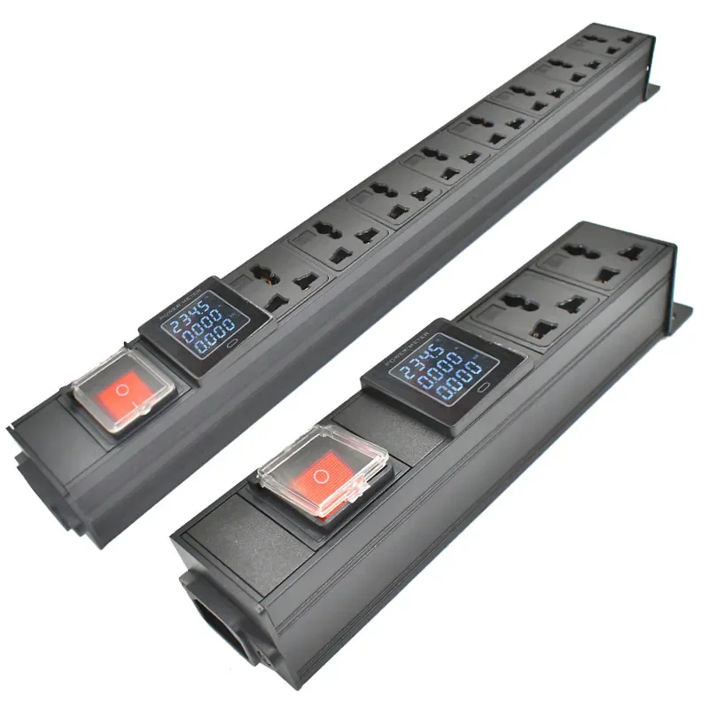 Aluminium alloy PDU power strip C14 port Power Distribution Unit Switcher 1-9 Way Universal Outlet Socket