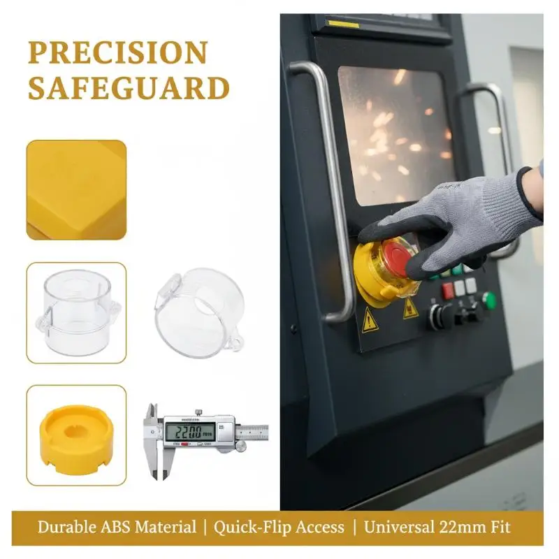 22mm Yellow Emergency Stop Button Protection Cover Button Switch Emergency Mushroom Head Protection Seat Protection Cover Ring