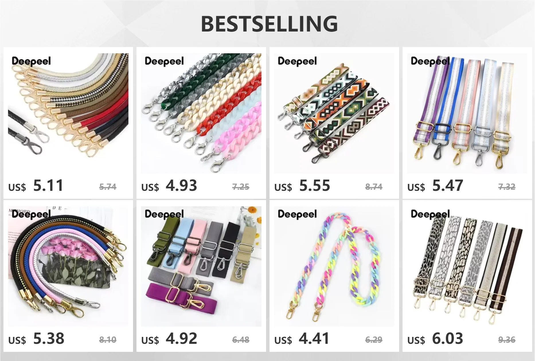 1Pc Deepeel 40-60cm PU Leder Tasche Strap Handtasche Griffe Kette frauen Taschen Schulter Gürtel Metall schnallen Ersatz Zubehör – Detail 1