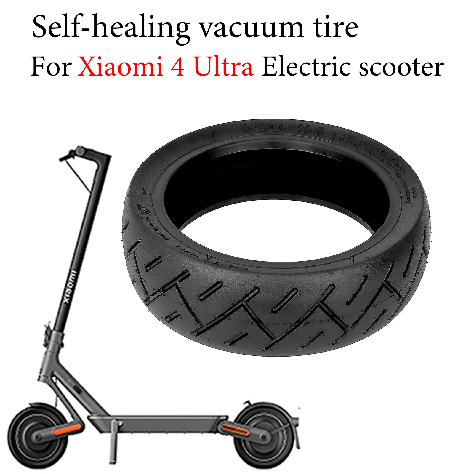 250x64 Self-healing Tire For Xiaomi 4 Ultra Electric Scooter Built-in Self-repair Glue Tire Tubeless Tyre Accessories 250*64