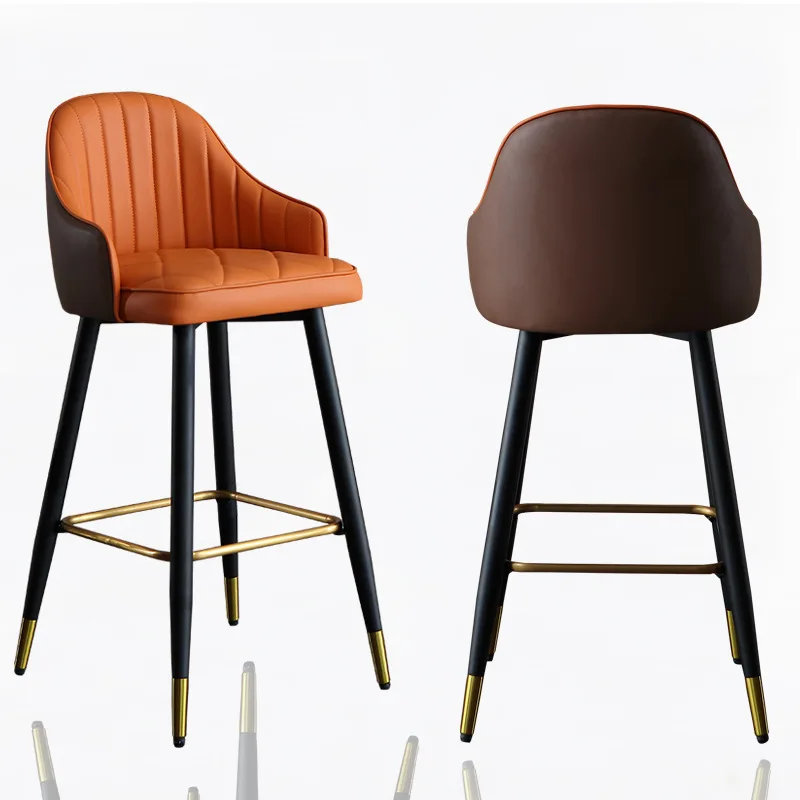 &c Popular Design Luxury Modern Simple Metal Bar Chair Stool Home Leather Dining Chair
