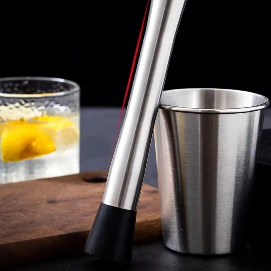 Bar Cocktail Shaker Mojito Mint Muddler Stainless Steel Wine Mixing Stick Cocktail Muddler Ice Crusher Hammer Bartenders Barware