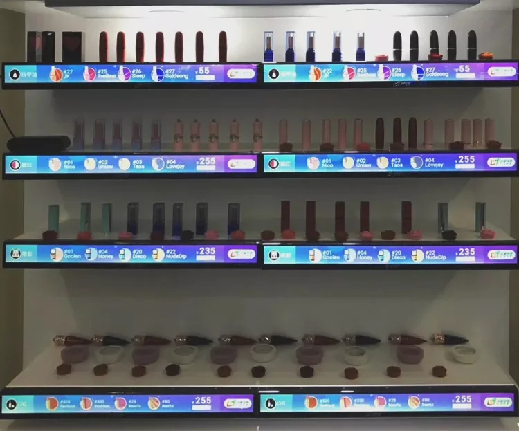 Shelf Edge 4K Monitor Stretched Bar LCD Panel Display Video Digital Signage Ultra Wide Digital Signage Display