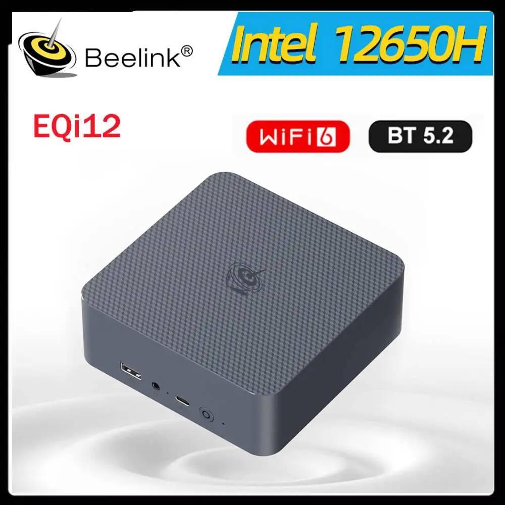 Intel Core i7 12650H 24GB DDR5 1TB SSD Beelink EQI12 Mini PC Wifi6 BT5.2 Desktop Office Laptop Game Computer