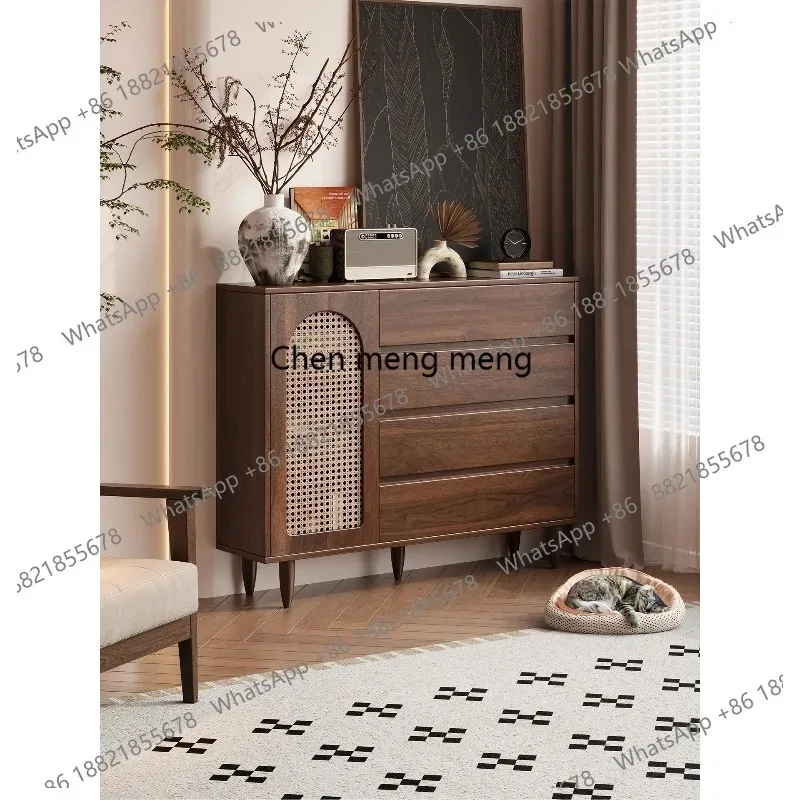 RR Second-hand style chest of drawers living room against the wall Narrow storage cabinet drawer storage tea decorative cabinet