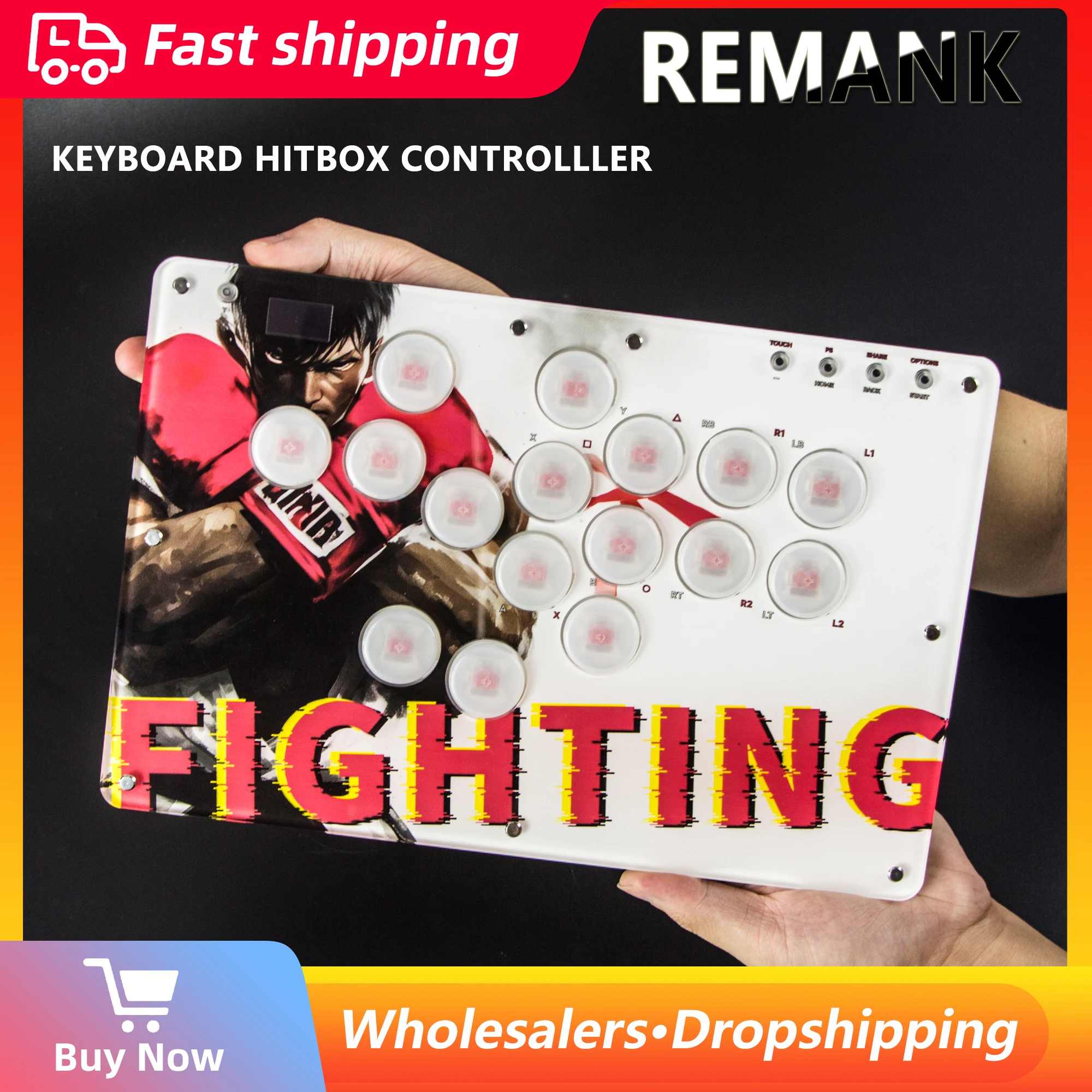 REMANK Leverless Controller PS5 Fightstick Hitbox Controlller R16 Keyboard For PS4/Switch Arcade Stick PC Joystick Games Control