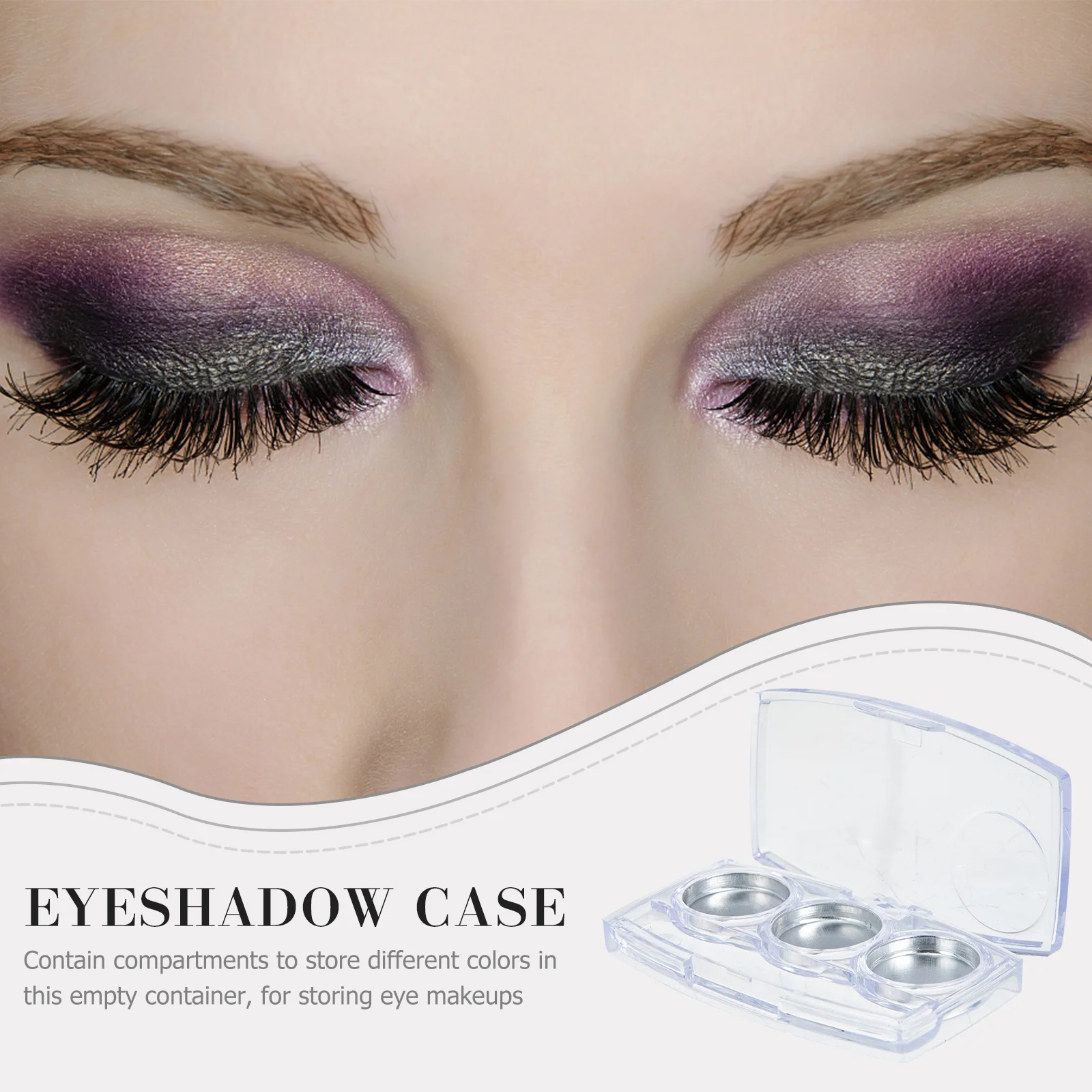 

6pcs Empty Eyeshadow Box Multi-Grid Cosmetics Container Portable Makeup Case For Diy Blusher Eyebrow Powder Sub Package Tray